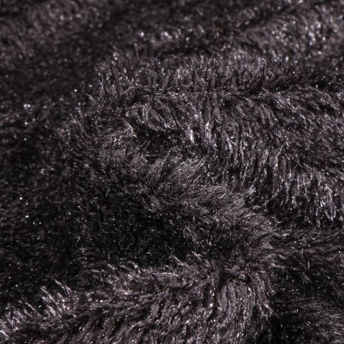 Tissu  Fausse fourrure Oksana sur fond Noir