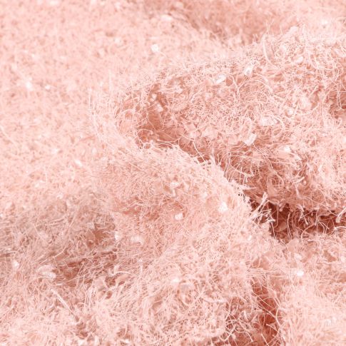 Tissu  Fausse fourrure Fantaisie sur fond Rose clair