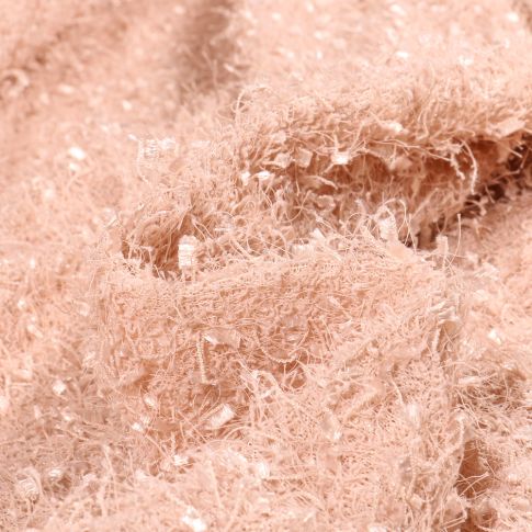 Tissu  Fausse fourrure Fantaisie sur fond Rose nude