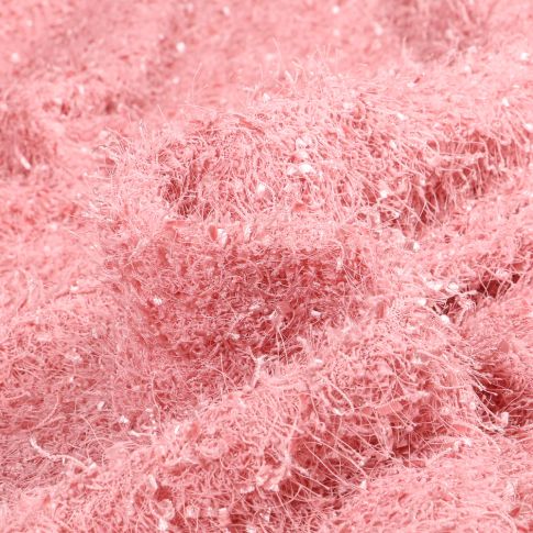 Tissu  Fausse fourrure Fantaisie sur fond Rose blush