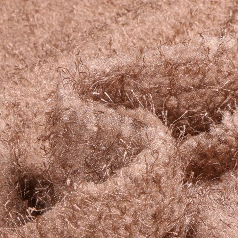 Tissu  Fausse fourrure Ludmila sur fond Taupe
