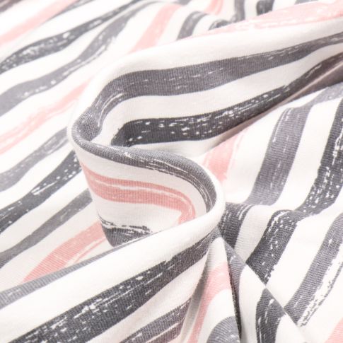 Tissu Jersey Coton Karla sur fond Gris