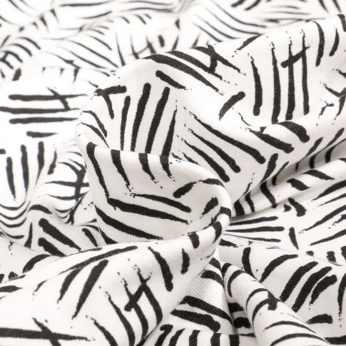 Tissu Jersey Coton Joyce sur fond Blanc