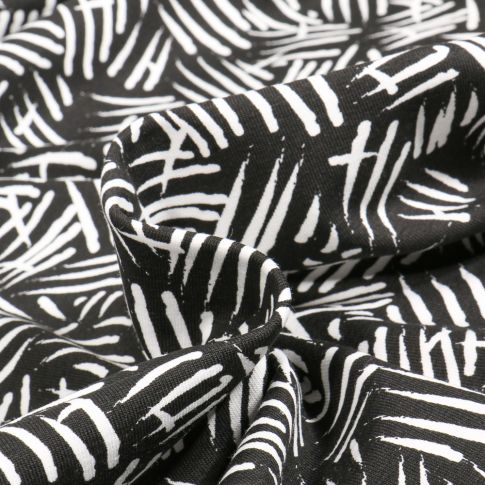 Tissu Jersey Coton Joyce sur fond Noir