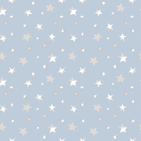 Tissu Jersey Coton imprimé beiges et blanches sur fond Bleu