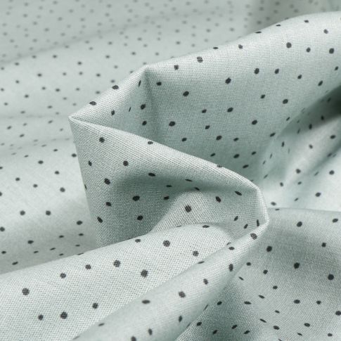 Tissu Coton imprimé Point sur fond Vert menthe clair