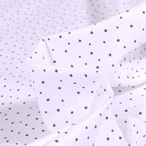 Tissu Coton imprimé Point sur fond Blanc