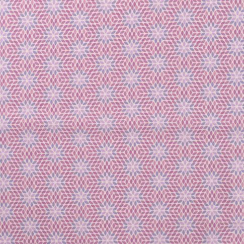 Tissu Coton imprimé Graphic sur fond Rose