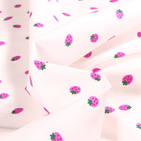 Tissu Coton imprimé Chally Fresca sur fond Blanc cassé