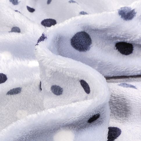 Tissu Doudou Dots sur fond Bleu ciel