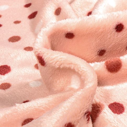 Tissu Doudou Dots sur fond Rose nude