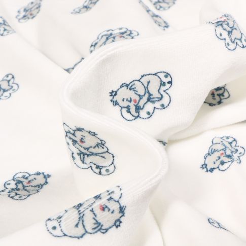 Tissu Jersey Velours tout doux Dreamy sur fond Blanc cassé