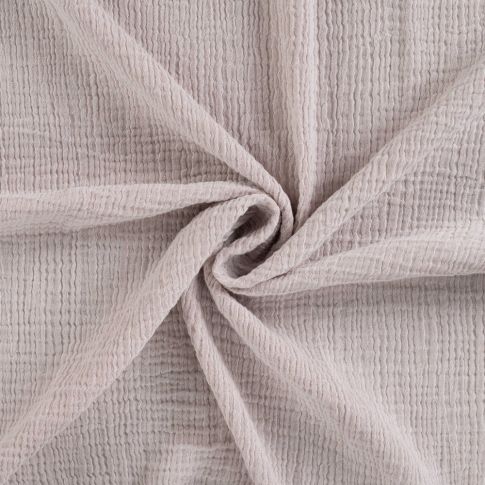 Tissu Double gaze de Coton Réversible uni Ecru