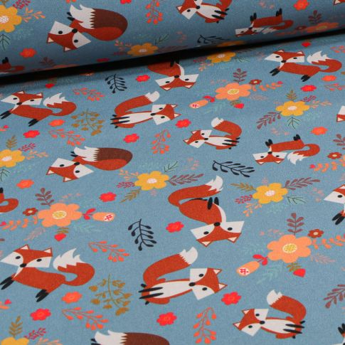 Tissu Softshell Roxii sur fond Bleu gris