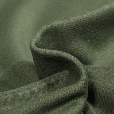 Tissu Sweat envers polaire Vert kaki