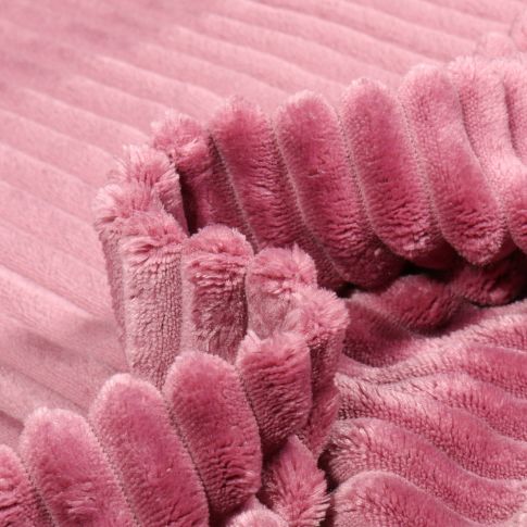 Tissu Minky Ultra doux uni côtelé envers doudou Vieux rose