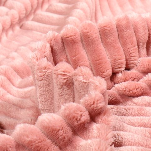Tissu Minky Ultra doux uni côtelé envers doudou Rose poudré