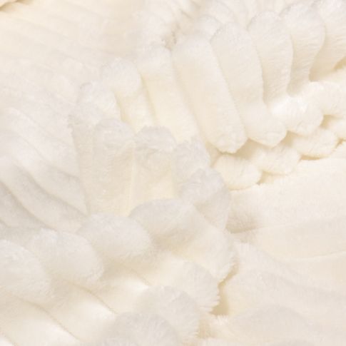 Tissu Minky Ultra doux uni côtelé envers doudou Ecru
