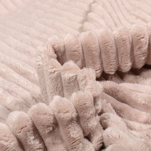 Tissu Minky Ultra doux uni côtelé envers doudou Beige
