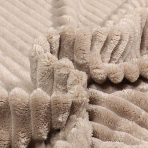 Tissu Minky Ultra doux uni côtelé envers doudou Taupe