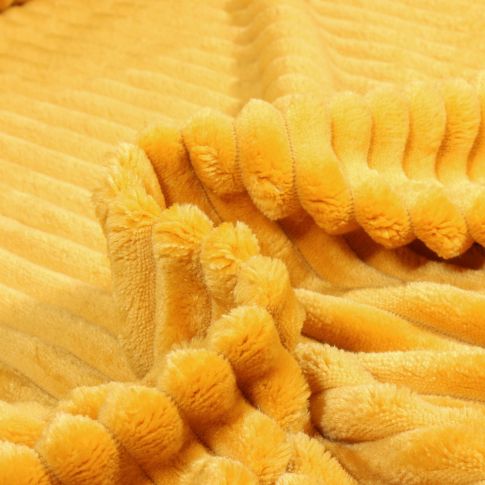 Tissu Minky Ultra doux uni côtelé envers doudou Jaune vif