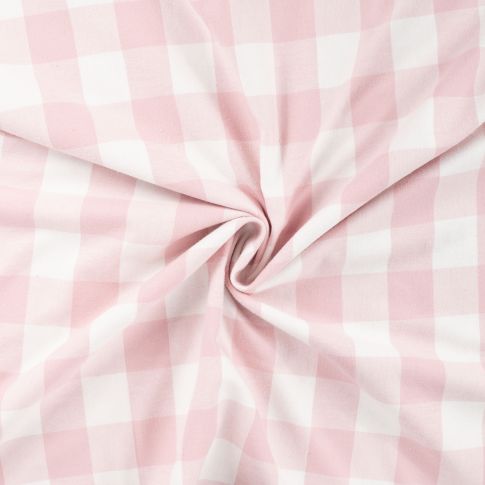 Tissu Flanelle de Coton Chemise à carreaux Rose