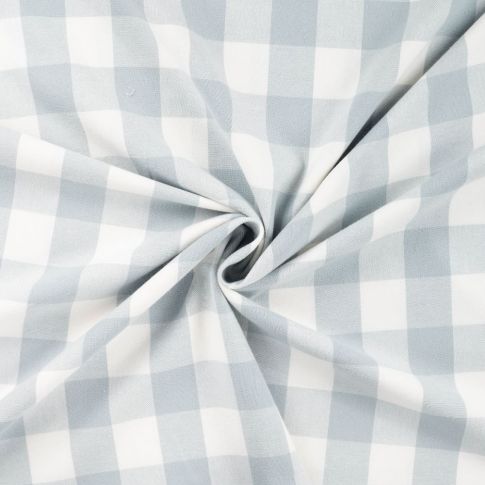 Tissu Flanelle de Coton Chemise à carreaux Gris