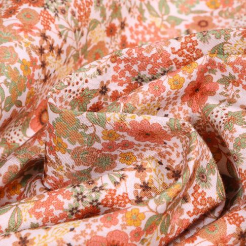 Tissu Voile de Coton Sweet Flower Louisa sur fond Blanc cassé