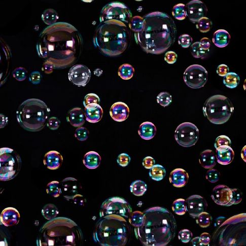 Tissu Softshell Digital Bubbles sur fond Noir