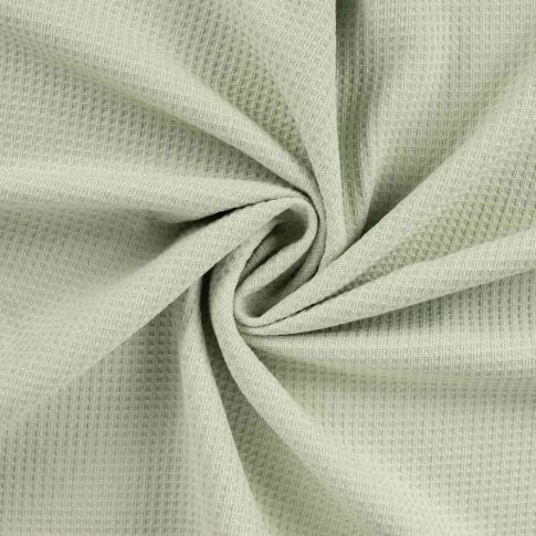 Tissu Nid d'abeille envers éponge uni Bambelux Vert sauge
