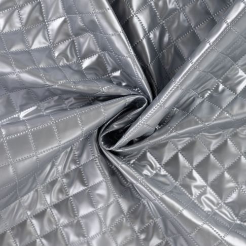 Tissu Matelassé métallisé uni Argent