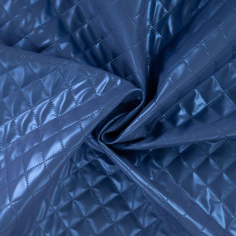 Tissu Matelassé métallisé uni Bleu roi