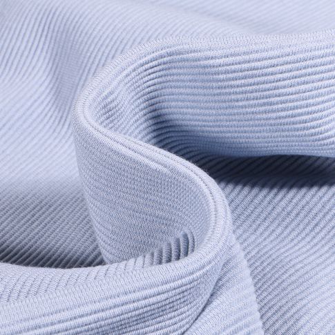 Tissu Jersey côtelé Ottoman uni  Bleu ciel