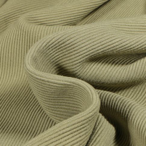 Tissu Jersey côtelé Ottoman uni  Vert amande