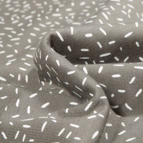 Tissu Jersey Coton Confettis sur fond Gris