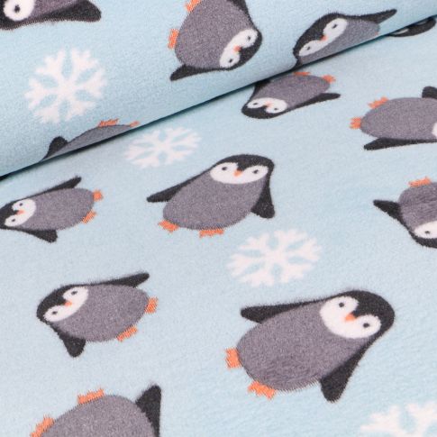 Tissu Doudou Baby animaux sur fond Bleu ciel