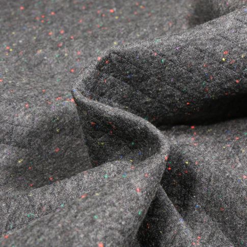 Tissu Sweat léger envers tout doux Moucheté Multicolore Gris anthracite