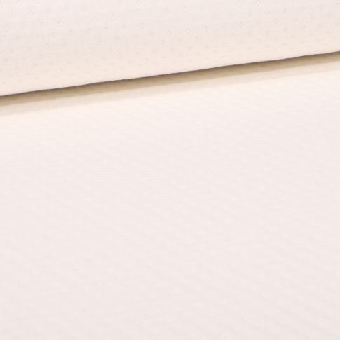 Tissu Sweat uni avec relief Blanc cassé