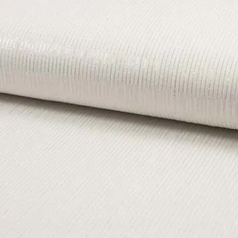 Tissu Double gaze Rayures lurex Ecru