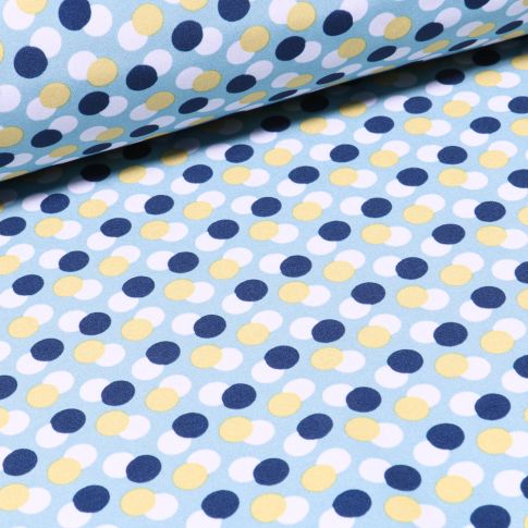 Tissu Softshell Pois sur fond Bleu ciel