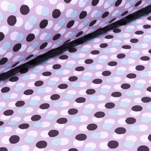 Tissu Softshell Pois sur fond Lilas