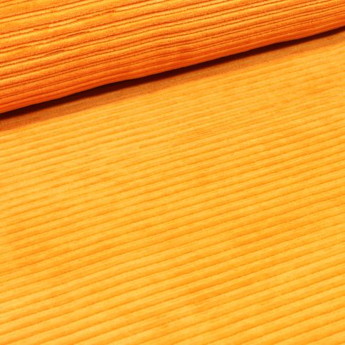 Tissu Jersey Côtelé Aspect Velours Jaune moutarde