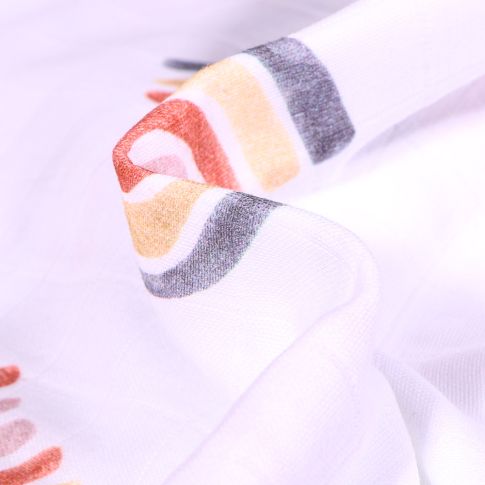 Tissu Lange Bébé Arc en ciel sur fond Blanc