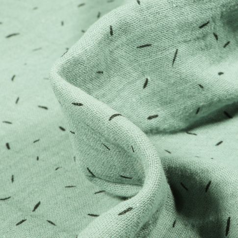 Tissu Double gaze Confettis sur fond Vert menthe