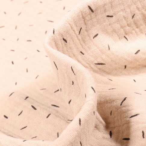 Tissu Double gaze Confettis sur fond Ecru