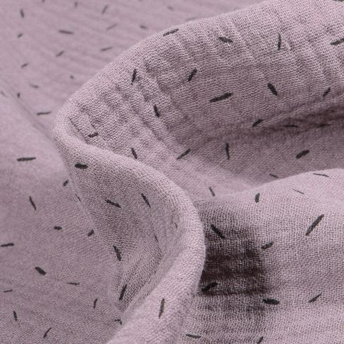 Tissu Double gaze Confettis sur fond Gris
