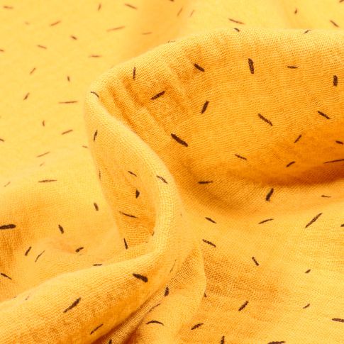 Tissu Double gaze Confettis sur fond Jaune