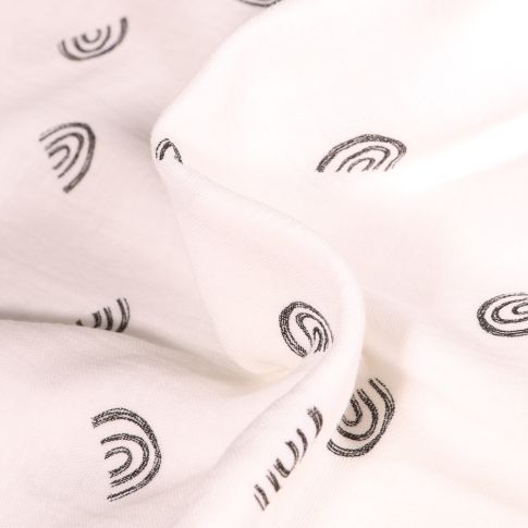 Tissu Double gaze Rainbow sur fond Blanc