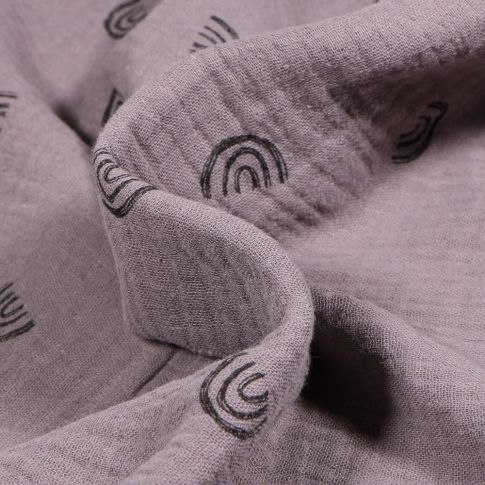 Tissu Double gaze Rainbow sur fond Gris anthracite