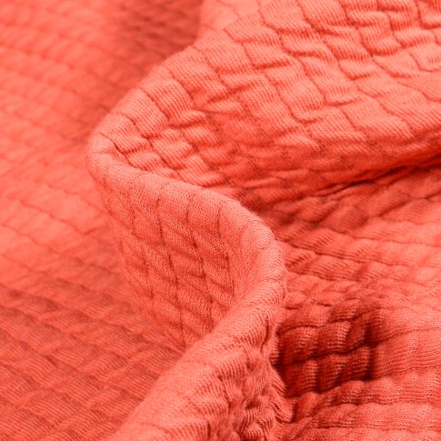 Tissu Sweat gaufré uni Monica Orange